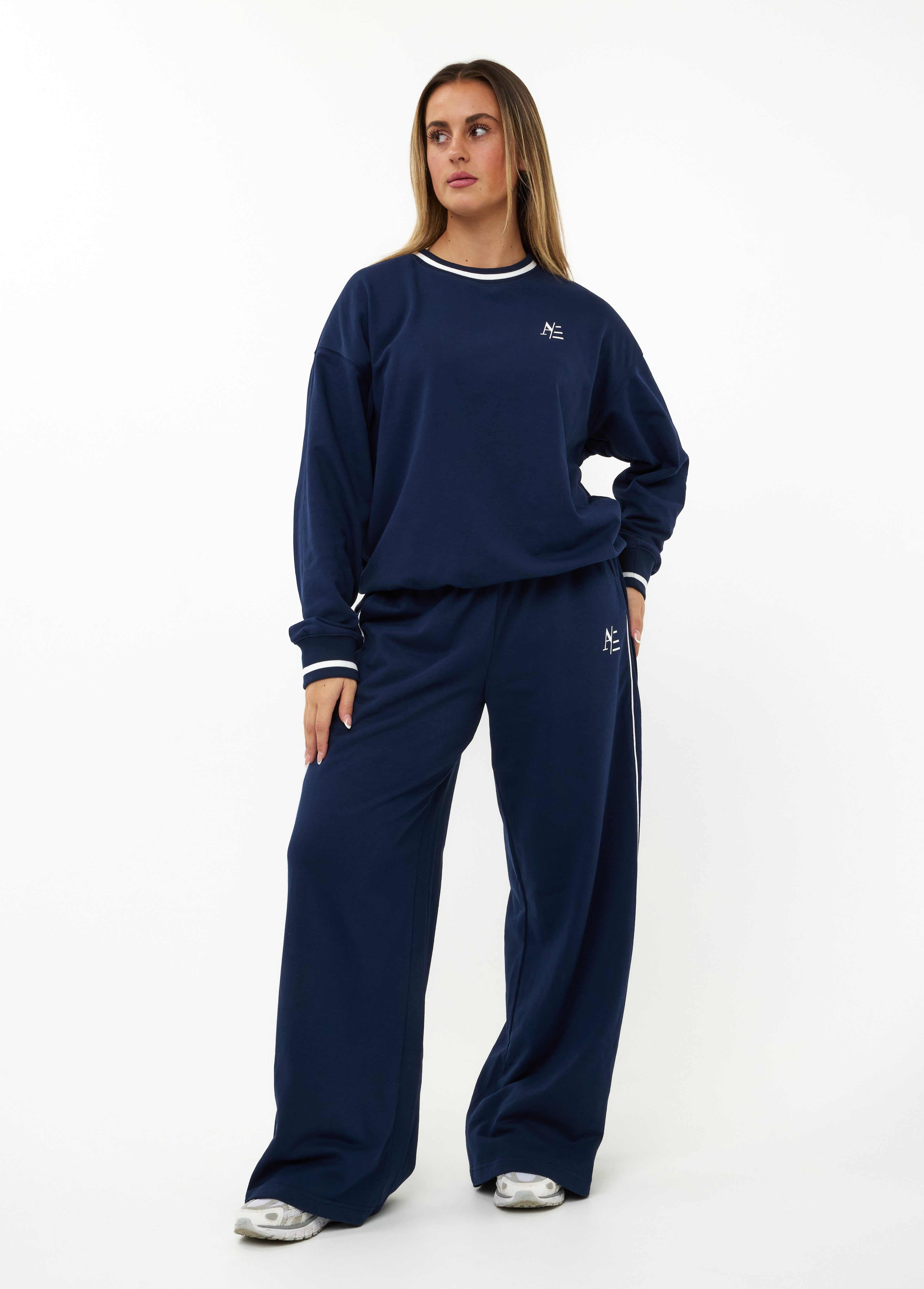 Ares Crewneck Top Navy Blue