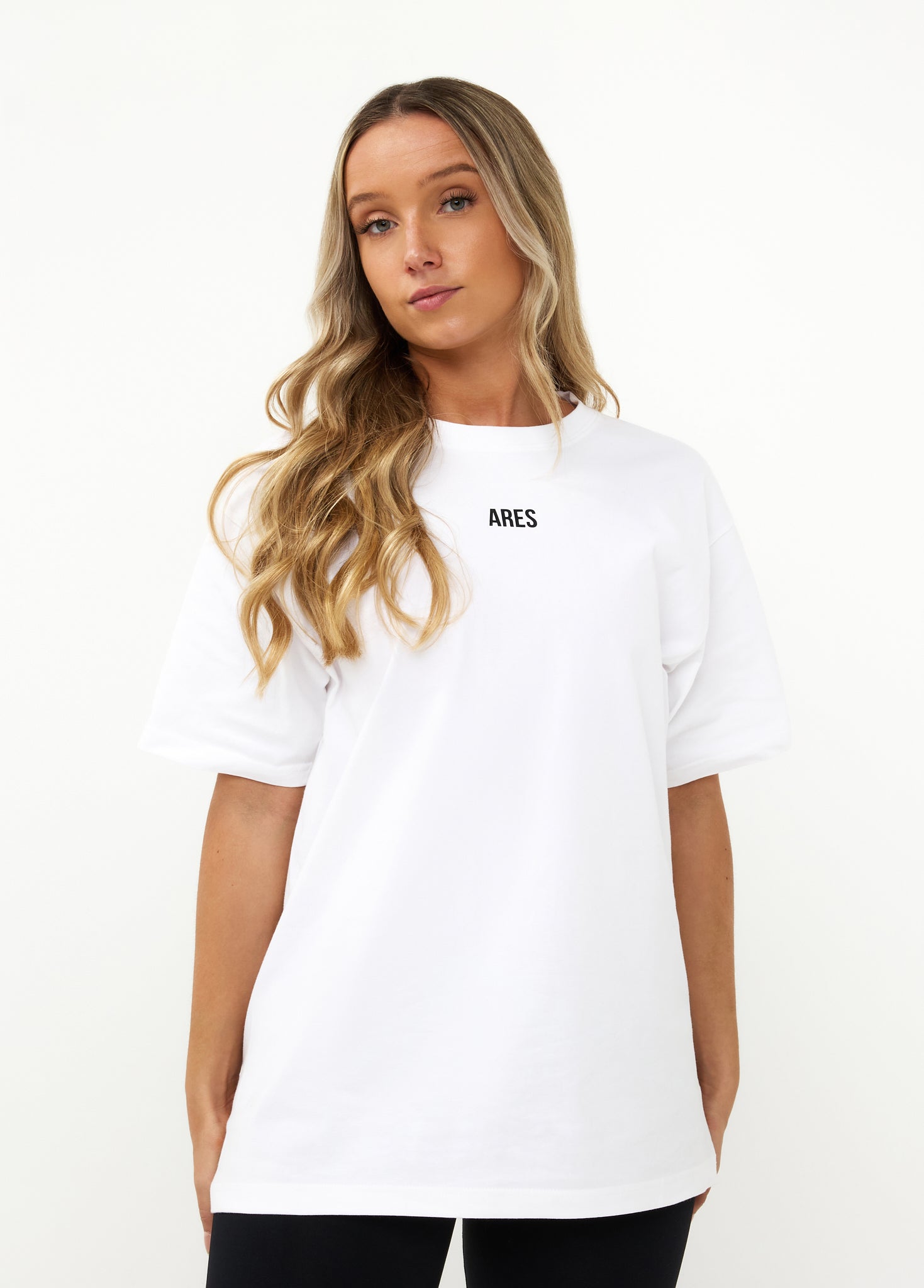 Oversized T Shirt White Blue 4 Year Anniversary