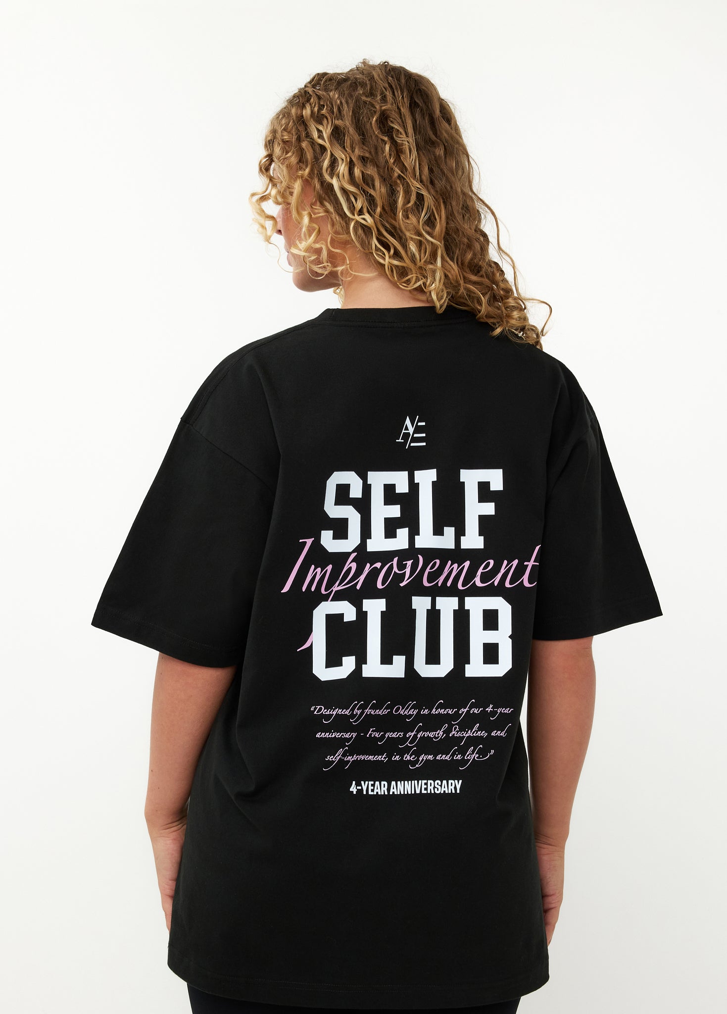 Oversized T Shirt Black Pink 4 Year Anniversary