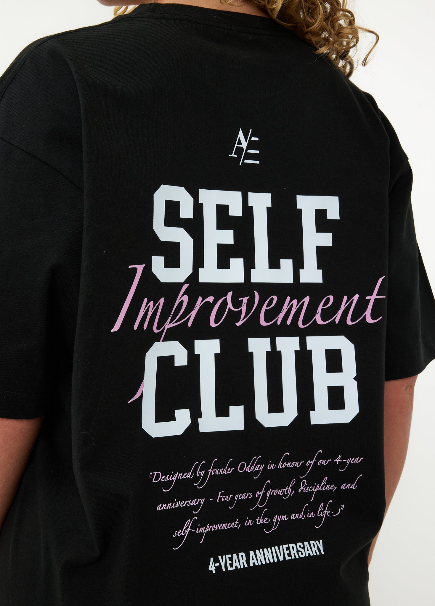 Oversized T Shirt Black Pink 4 Year Anniversary