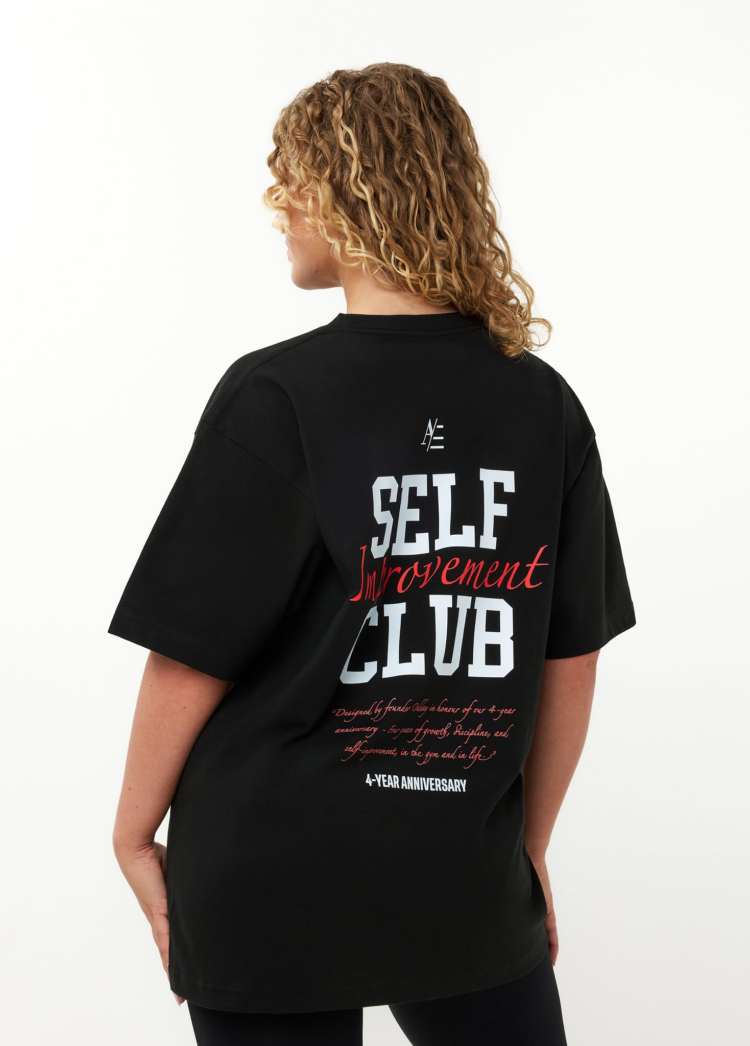 Oversized T Shirt Black Pink 4 Year Anniversary