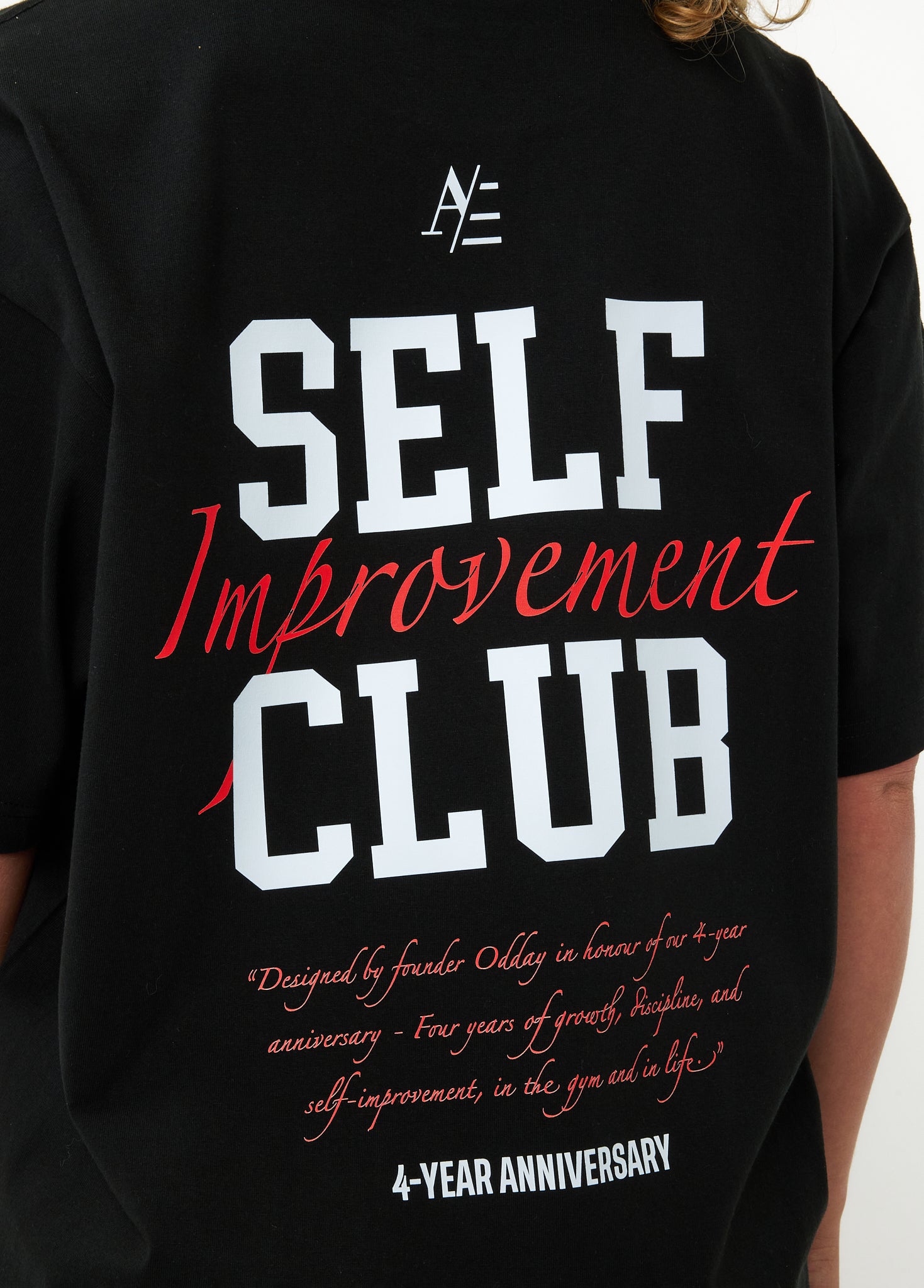 Oversized T Shirt Black Red 4 Year Anniversary